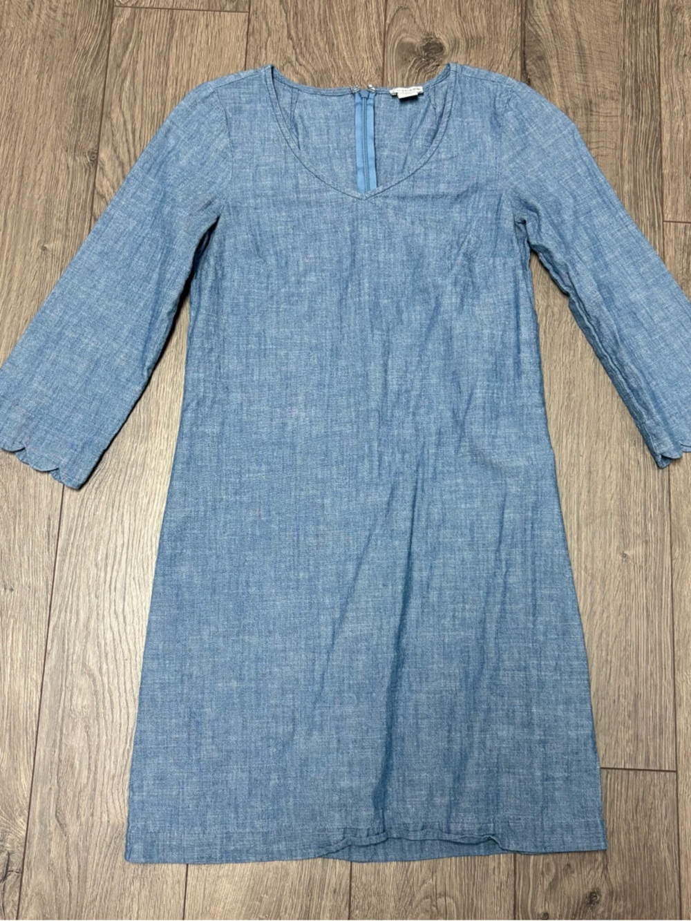 00 preppy scalloped blue mini dress classy